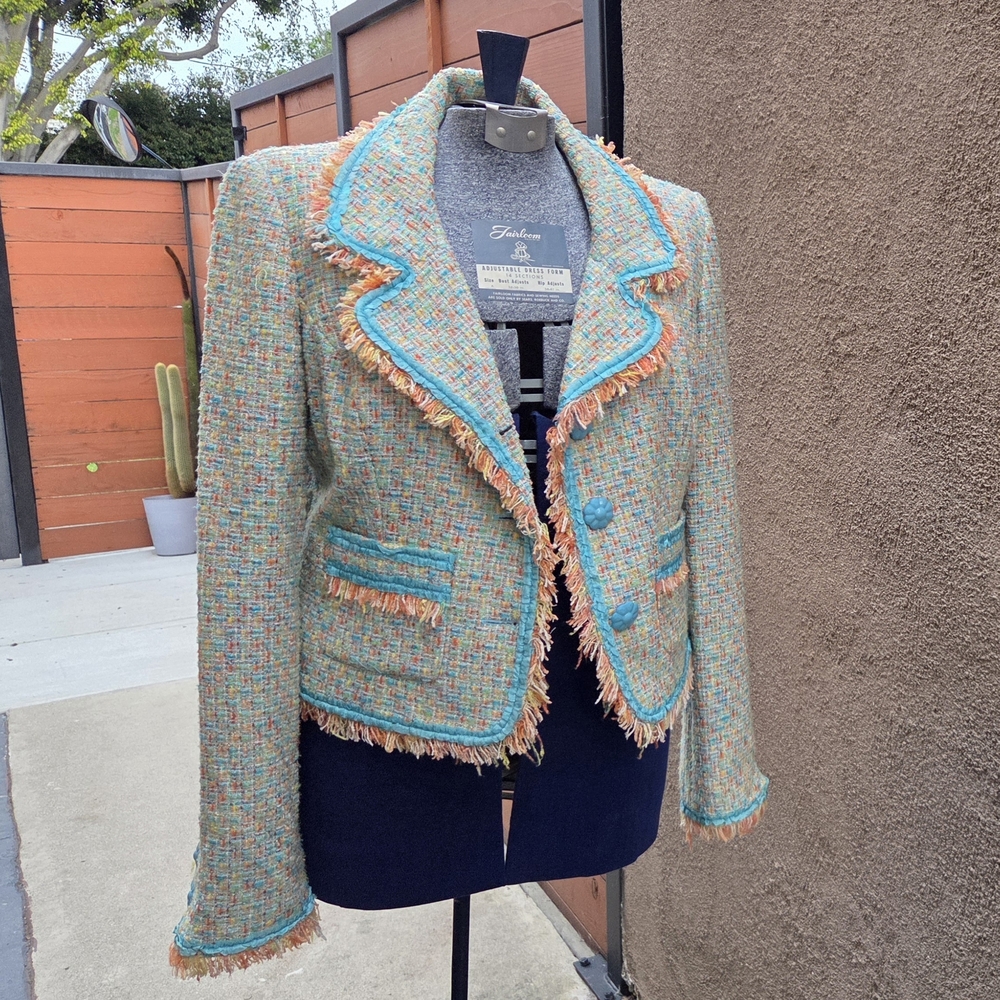 Colorful Tweed Women's Jacket (L)  Cynthia Steffe
